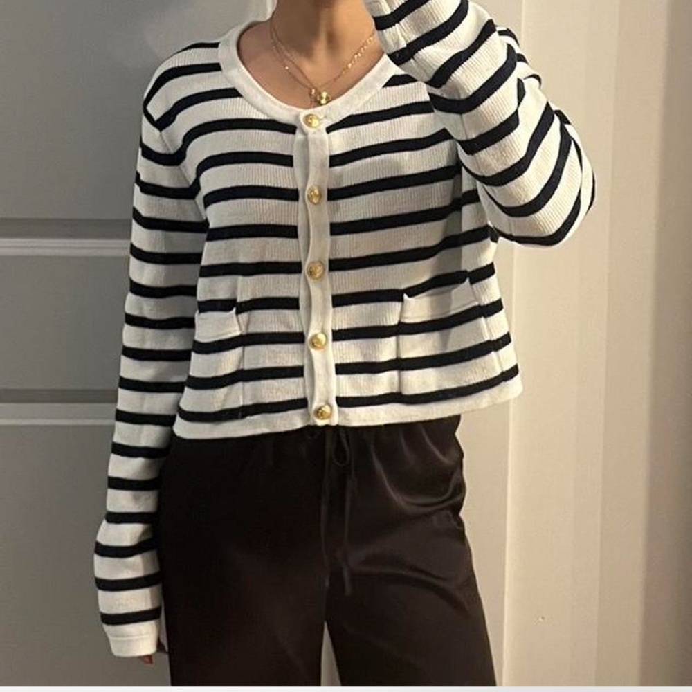 Striped Black and White Cardigan